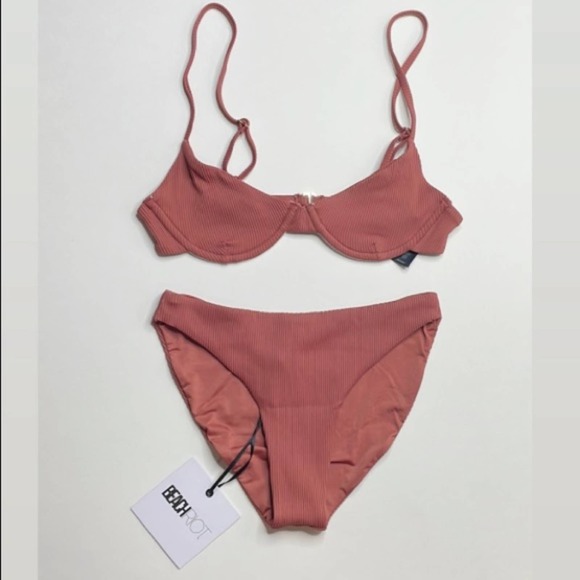 Beach Riot Other - NWT beach riot rust ribbed bikini - Chelsea bikini bottom and Camilla top XS